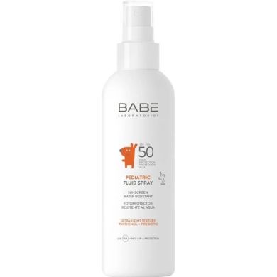 Дитячий сонцезахисний флюїд-спрей BABE Laboratorios Pediatric Fluid Spray SPF 50 З пантенолом та пребіотиком 200 мл 8436571632579