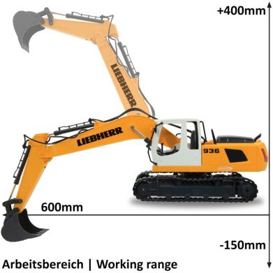 Екскаватор на радіокеруванні Liebherr R936 1:20 2,4GHz, жовтий Jamara 405060