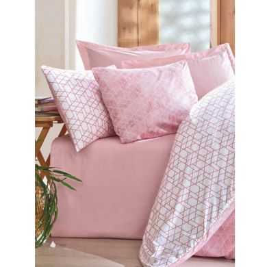 Комплект постельного белья ранфорс евро Cotton box Розовый пододеяльник 200x220 см, простыня 240x260 см, наволочка 50x70 см 2 шт BEST, евроразмер