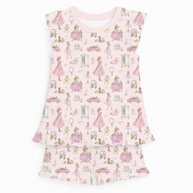 Коротка піжама для дівчаток з рюшами із бавовни 4-5р My Little Pie 104-110 Mon Cherie PJ007