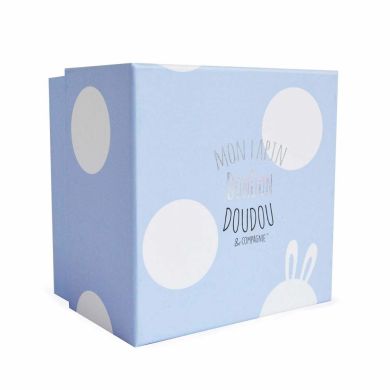 Мягкая игрушка Doudou Bonbon Кролик с синим бантиком 16 см DC3376
