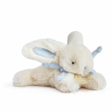 Мягкая игрушка Doudou Bonbon Кролик с синим бантиком 16 см DC3376
