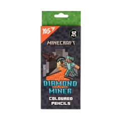 Карандаши цветные Yes 12 цв. Minecraft. Diamond Miner 290720