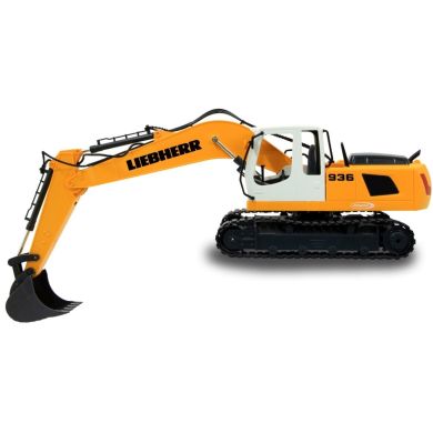 Экскаватор на радиоуправлении Liebherr R936 1:20 2,4GHz, желтый, с грейфером и молотом Jamara 405112