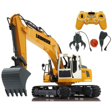 Экскаватор на радиоуправлении Liebherr R936 1:20 2,4GHz, желтый, с грейфером и молотом Jamara 405112