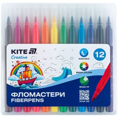 Фломастеры-кисти, набор 12шт, Kite Creative K-1150