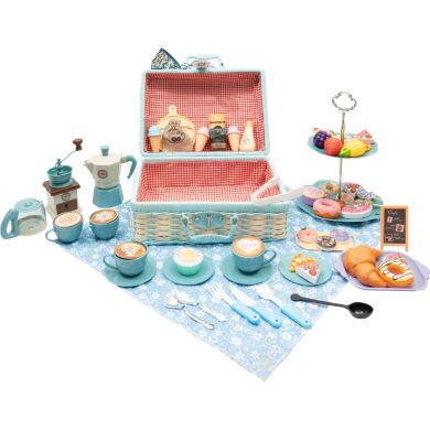 Ігровий набір для пікніка з кошиком Кавовий набір, блакитний XIE SHENG TOYS 9060A