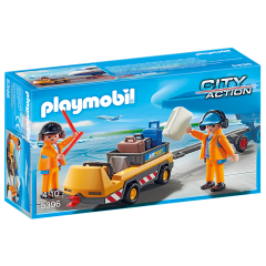 Ігровий набір Playmobil Працівники аеропорту з багажним тягачем 5396