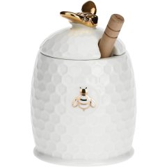 Ємність для меду APEREGINA ORO з ложечкою 4,5&times;3 см, порцеляна La Porcellana Bianca P014001301