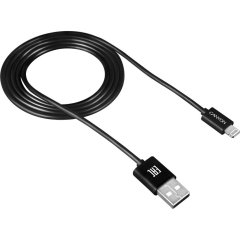 Кабель Canyon Lightning USB for Apple 1 м, black (Round cable) CNE-CFI1B
