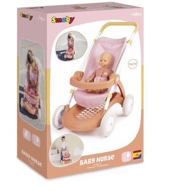 Коляска для ляльки Baby Nurse Теракотова пудра. Прогулянка, з корзиною, 18 міс.+ 7600254024