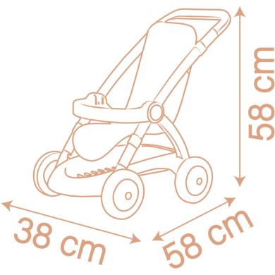 Коляска для ляльки Baby Nurse Теракотова пудра. Прогулянка, з корзиною, 18 міс.+ 7600254024