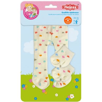 Комплект колготи+шкарпетки, молочний, на іграшку висотою 28-35 см Heless 5751