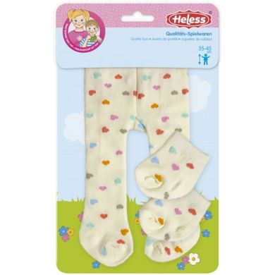 Комплект колготи+шкарпетки, молочний, на іграшку висотою 28-35 см Heless 5751