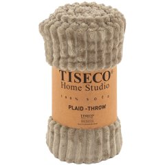 Ковдра мікрофланель RIBBL, 130x160см, тауп Tiseco 3465TAUPE