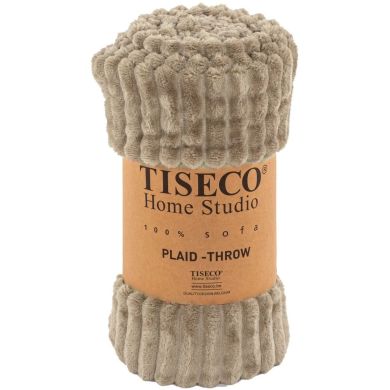Ковдра мікрофланель RIBBL, 130x160см, тауп Tiseco 3465TAUPE