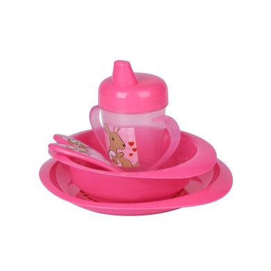 Набір для годування Nuvita 12м + рожевий 3 предмета NV1495Pink, Рожевий