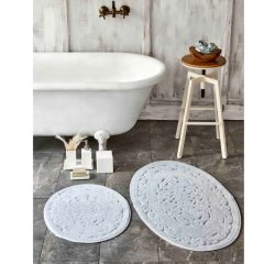 Набор ковриков Karaca Home Obi Grey овальных для ванной 2 шт. 200.17.01.0304