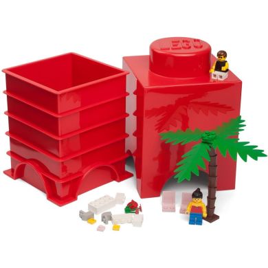 Одноточечный красный контейнер для хранения Х1 Lego 40011730
