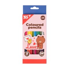 Олівці кольорові Yes 12/24 кол. Line Friends. Choco love 290746
