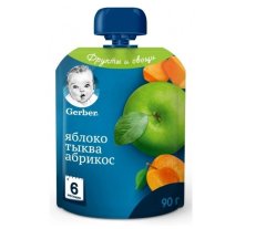Пюре Gerber яблуко гарбуз абрикос 90 г 12335124 7613036034999