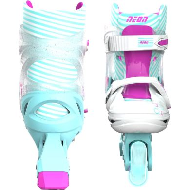 Роликові ковзани Neon Inline, розмір 30-33, бірюзовий LED підсвічування 2 коліс з кожного боку NT07T4