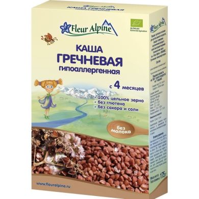 Безмолочна каша Fleur Alpine Organic гречана гіпоалергенна 175 г 4006303632098