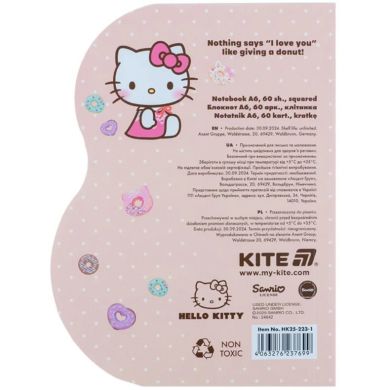 Блокнот Kite Hello Kitty, А6, 60 аркушів, клітинка HK25-223-1