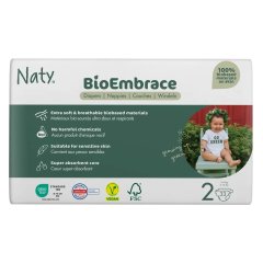Дитячі підгузки BioEmbrace ТМ ECO BY NATY, розмір 2 (3-6 кг), 33шт. в упаковці 7330933000208
