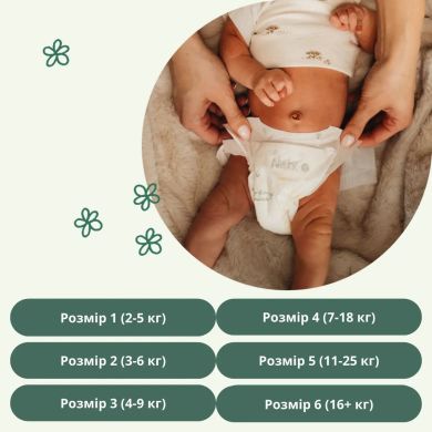 Дитячі підгузки BioEmbrace ТМ ECO BY NATY, розмір 2 (3-6 кг), 33шт. в упаковці 7330933000208