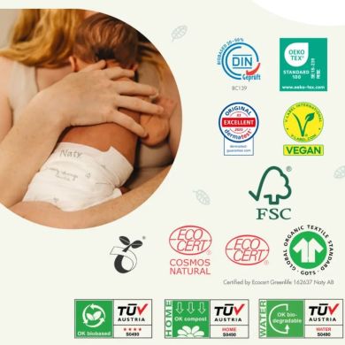 Дитячі підгузки BioEmbrace ТМ ECO BY NATY, розмір 2 (3-6 кг), 33шт. в упаковці 7330933000208