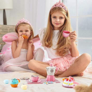 Ігровий набір для пікніка з кошиком Кавовий набір, рожевий XIE SHENG TOYS 9090B