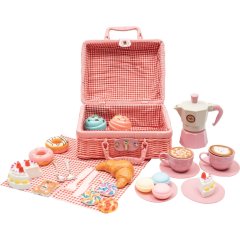 Ігровий набір для пікніка з кошиком Кавовий набір, рожевий XIE SHENG TOYS 9090B