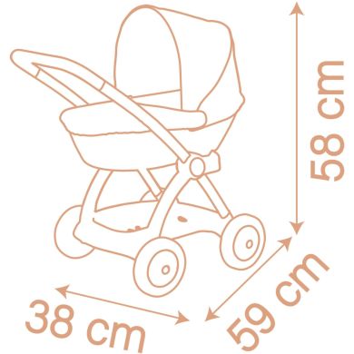 Коляска для ляльки Baby Nurse Теракотова пудра, люлька з корзиною, 18 міс.+ 7600254124