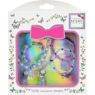 Набір з глазурованих бус Lukky Fashion : намисто, 3 браслети та кліпси для вушок Gummy Bears T24619