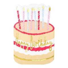 Одноразові серветки Talking Tables Happy Birthday паперові рожеві 12 шт. ROSE-NAPKIN-CAKE