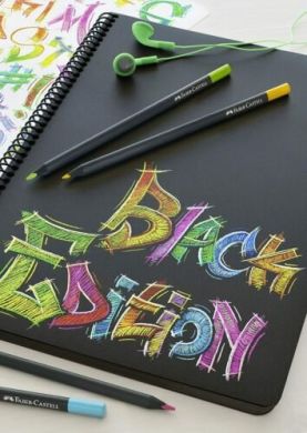 Олівці кольорові Faber-Castell Black Edition в картонній коробці 12 шт 31214