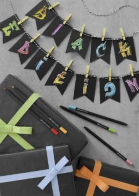 Олівці кольорові Faber-Castell Black Edition в картонній коробці 12 шт 31214