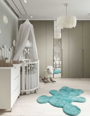 Фігурний дитячий килимок Nattiot Little Teddy Blue Плюшевий ведмедик 80х100 см 1040213364