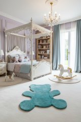 Фігурний дитячий килимок Nattiot Little Teddy Blue Плюшевий ведмедик 80х100 см 1040213364