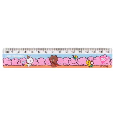 Лінійка 15 см Line Friends, рожева YES 370656