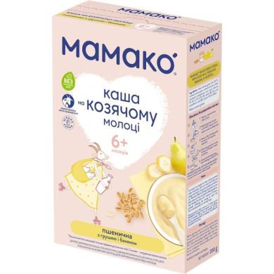 Молочна каша MAMAKO пшенична з грушею і бананом на козячому молоці 200 г 8437022039534