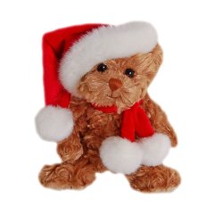 М'яка іграшка Bukowski (Буковскі) Ведмедик різдвяний коричневий 18 см 7340031309691