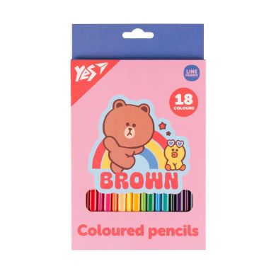 Олівці кольорові Yes 18 кол. Line Friends. Choco and Sally 290734