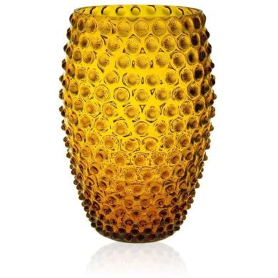 Ваза для цветов Egg Hobnail янтарная, диаметр 15 см, 3500 мл KLIMCHI 8215/23-85/27