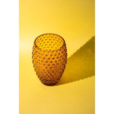 Ваза для цветов Egg Hobnail янтарная, диаметр 15 см, 3500 мл KLIMCHI 8215/23-85/27