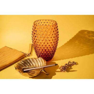 Ваза для цветов Egg Hobnail янтарная, диаметр 15 см, 3500 мл KLIMCHI 8215/23-85/27