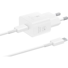 Зарядний пристрій мережевий Samsung 25Вт USB-С, кабель USB-C > USB-C, 1м, білий EP-T2510XWEGEU