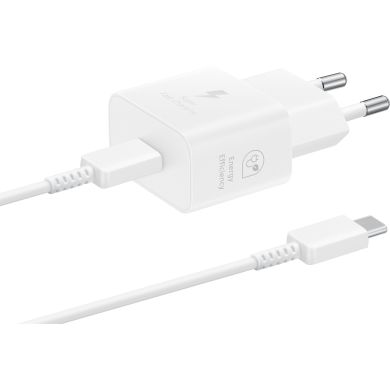 Зарядний пристрій мережевий Samsung 25Вт USB-С, кабель USB-C > USB-C, 1м, білий EP-T2510XWEGEU