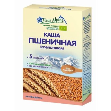 Безмолочная каша Fleur Alpine Organic пшеничная спельтовая 175 г 4006303632050